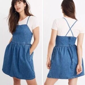 🌻 Madewell Denim Cross-Back Sundress 🌻